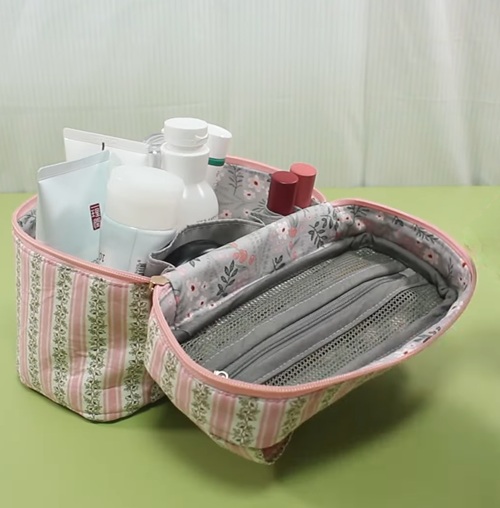 DIY toiletry pouches for makeup and oils 2